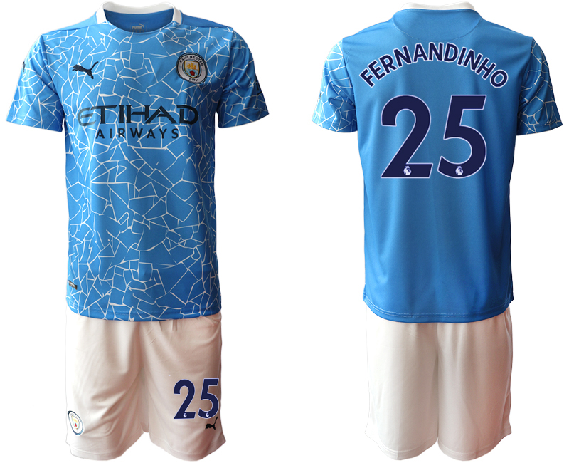 Men 2020-2021 club Manchester City home #25 blue Soccer Jerseys->manchester city jersey->Soccer Club Jersey